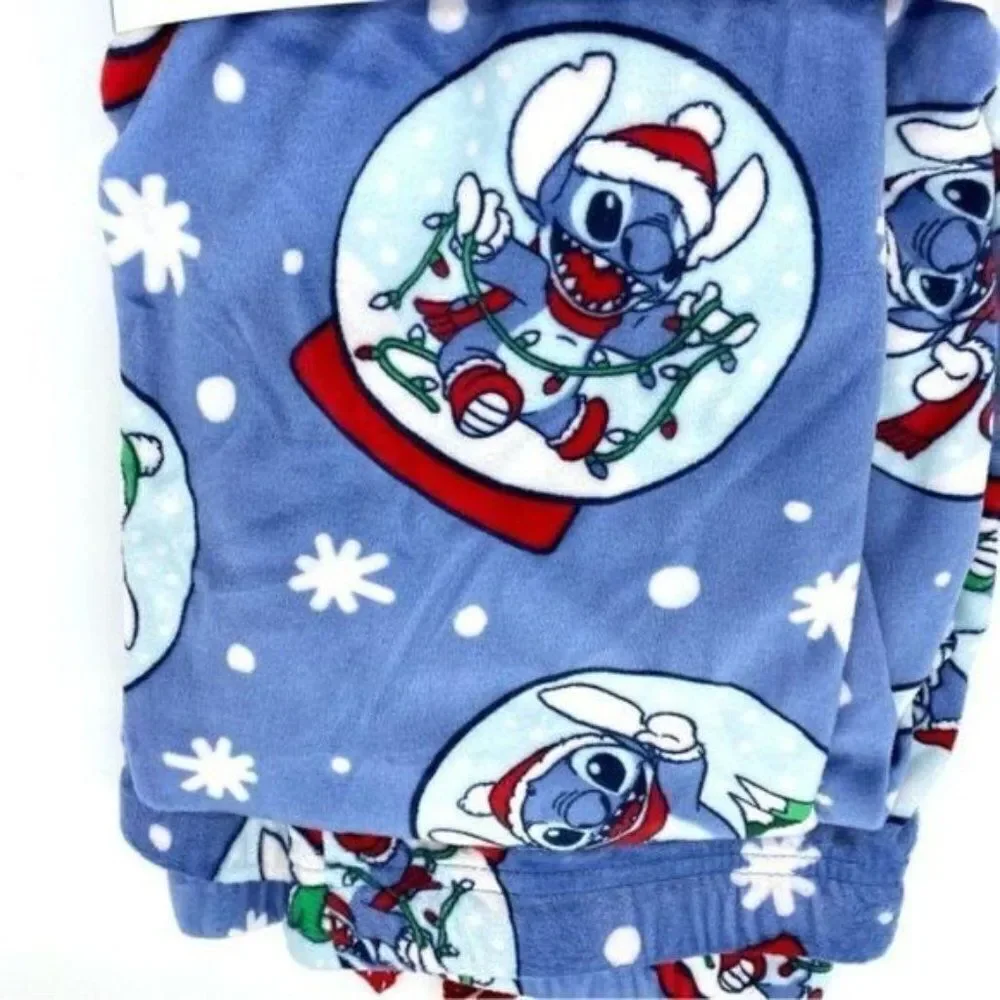 Disney Lilo and Stitch Christmas Holiday Jogger Pajama Pants Women’s Size XL New - Picture 9 of 10